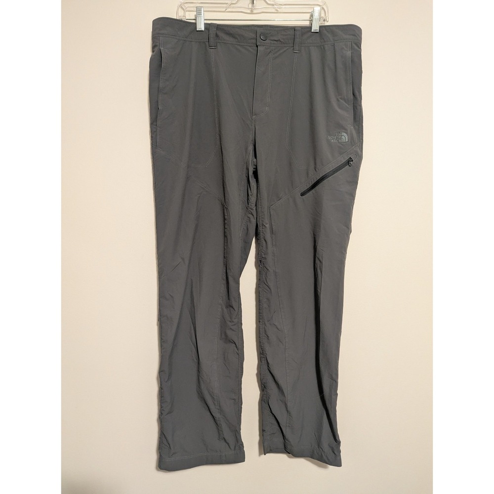 The‎ North Face Pants Men's 38 X 30 Gray Nylon Hiking Outdoor Cargo Zip Pockets